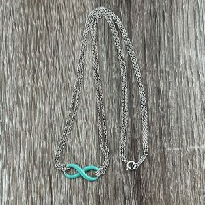 Tiffany‎ & Co. blue enamel infinity necklace